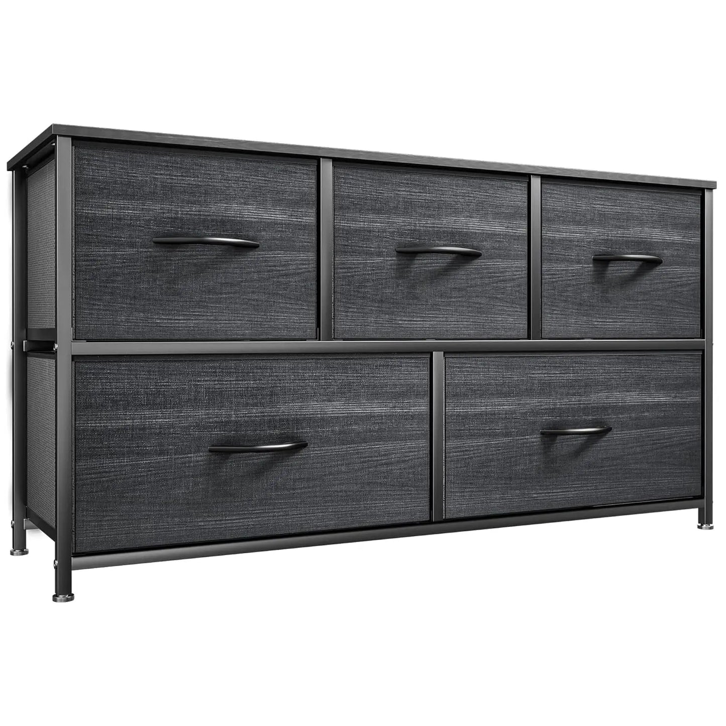 Fabric Storage Tower Dresser - 5-Drawer Indoor Cupboard Cabinet, Closet Organization & Storage Organization Solution for Bedroom, Apartment Furniture